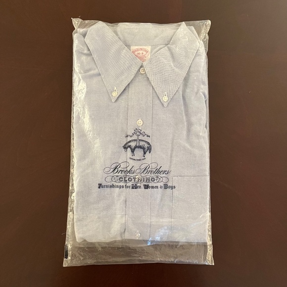 BROOKS BROTHERS MAKERS Blue Oxford Cloth Button-Down Dress Shirt 16/33 - Picture 5 of 5